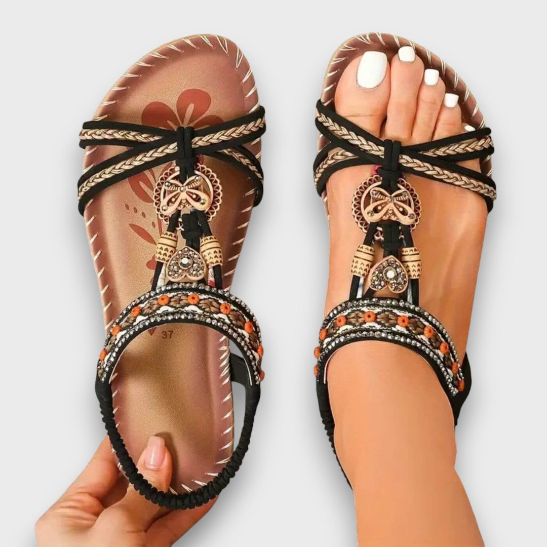 Women's Boho Sandals with Comfort in Caramel