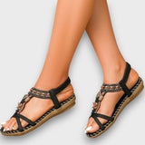 Women's Boho Sandals with Comfort in Light Black