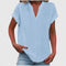 Women's Comfortable V-Neck Blouse in Sky Blue