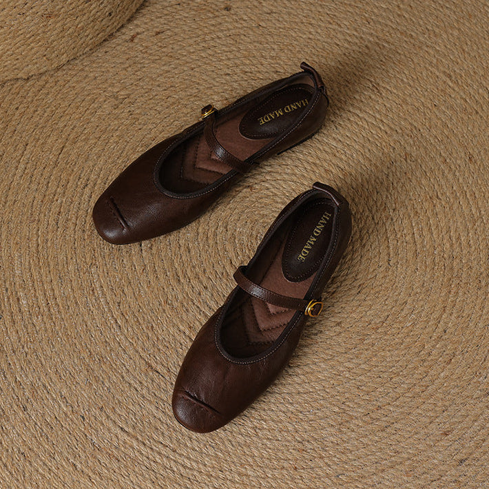 Women's Leather Mary Jane Ballet Flats, photo 8