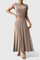 Ruffled Top and Flowing Skirt Two-Piece Set in Brown