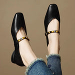 Women's Leather Square-Toe Mary Janes, photo 17