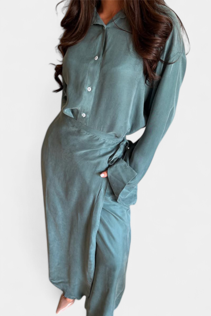 Women's Casual Shirt and Skirt Pants Set, photo 4