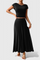 Ruffled Top and Flowing Skirt Two-Piece Set in Black