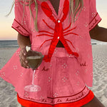 Women's Seaside Print Two-Piece Summer Set