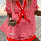 Women's Seaside Print Two-Piece Summer Set
