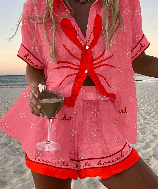Women's Seaside Print Two-Piece Summer Set