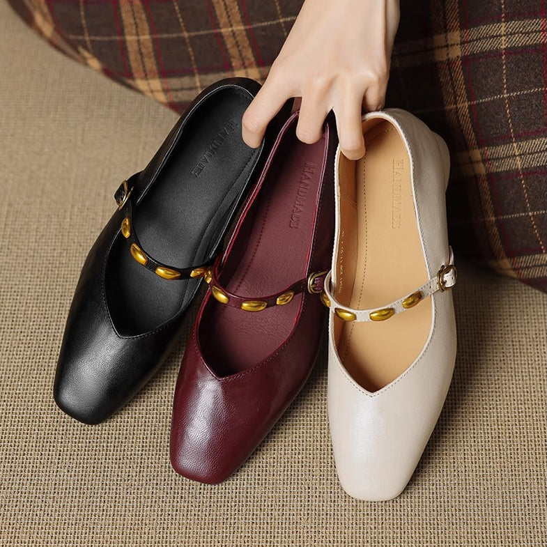 Women's Leather Square-Toe Mary Janes, photo 13