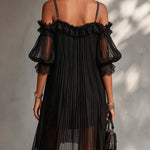 Women's Long Dress in Chiffon with V-Neck, photo 3