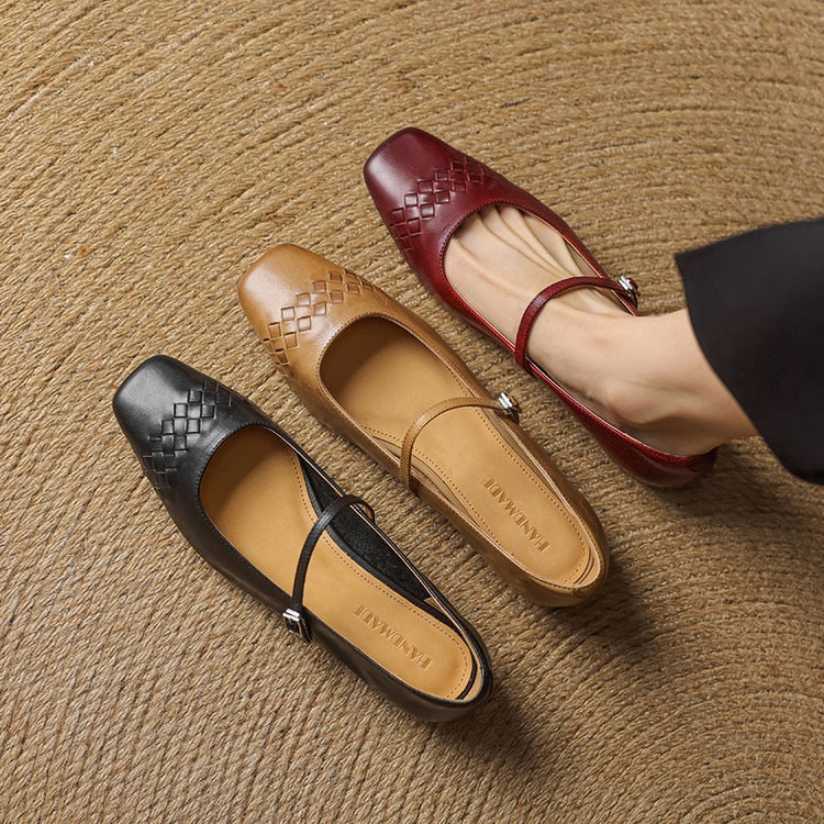 Women's Woven Square-Toe Mary Jane Flats, photo 17