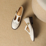 Women's Two-Tone Wingtip T-Strap Shoes, photo 5