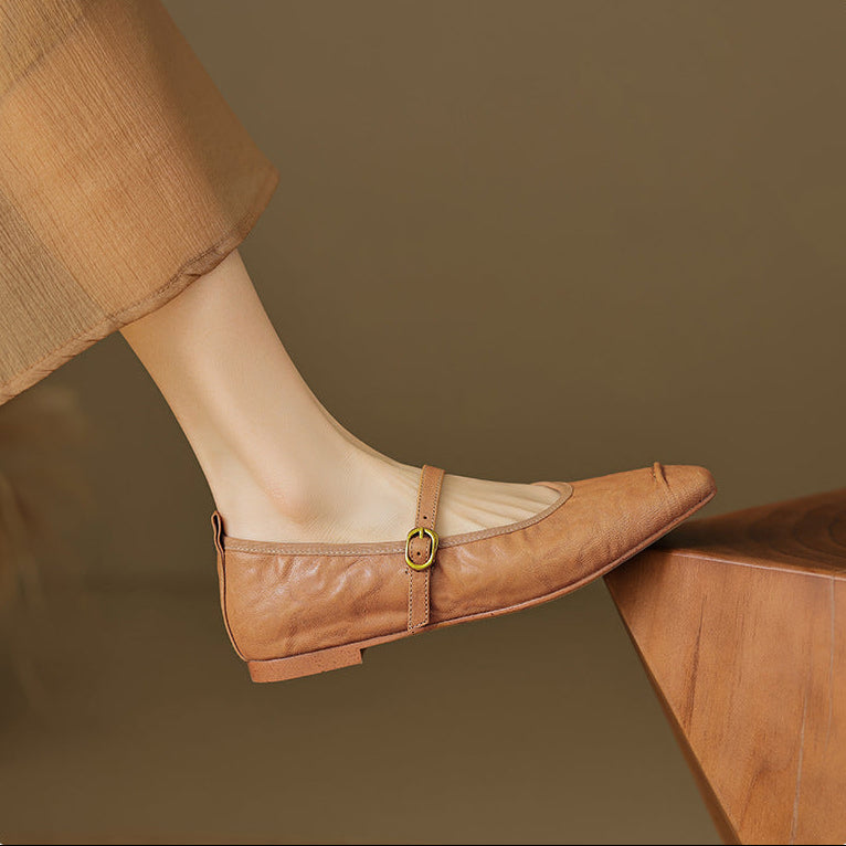 Women's Leather Mary Jane Ballet Flats, photo 12