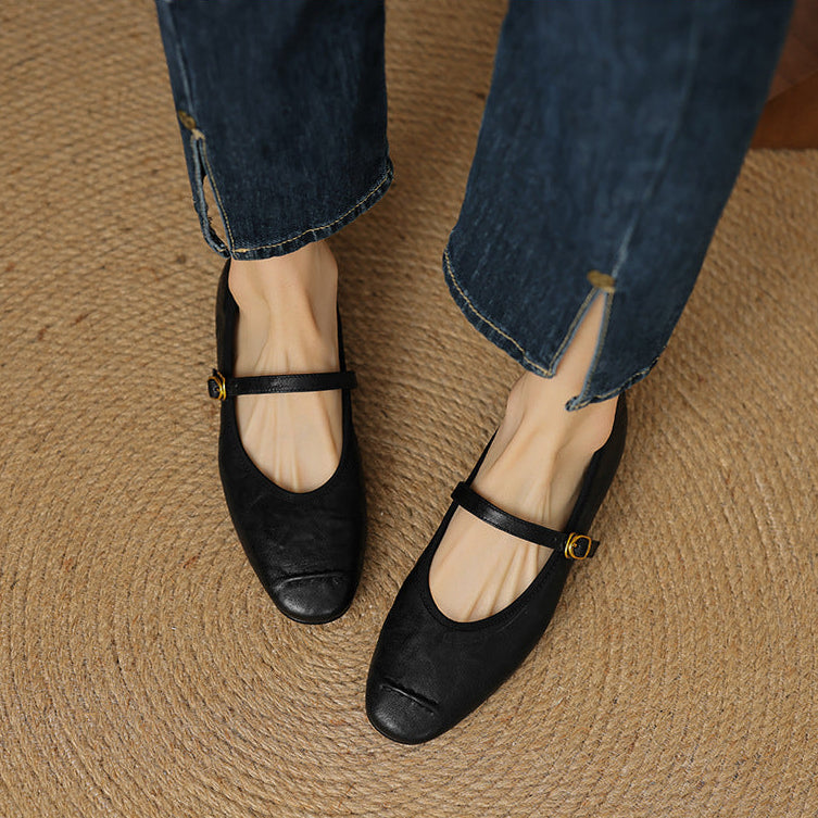 Women's Leather Mary Jane Ballet Flats, photo 17