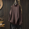 Women's Chunky Turtleneck Sweater in Brown