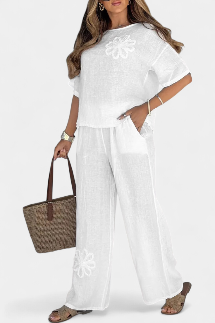 Women's Set – Natalia Casual Collection in White