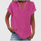 Women's Comfortable V-Neck Blouse in Bright Pink