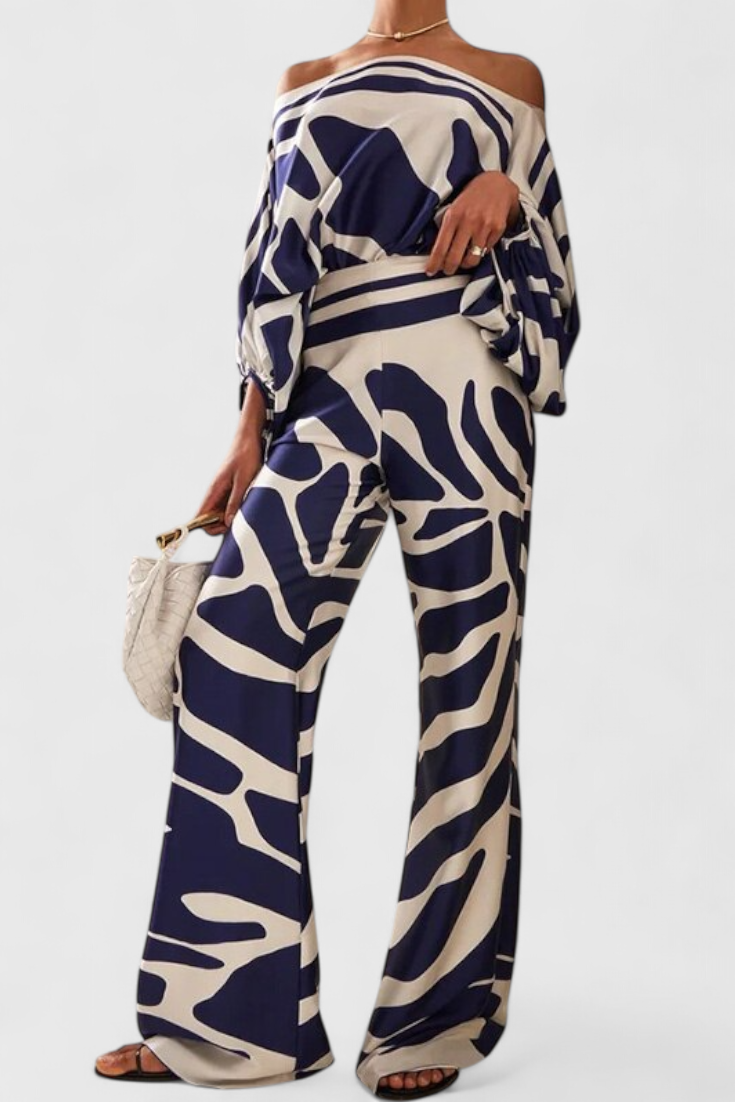Women's Off-Shoulder Top & Wide-Leg Pants Set, photo 9