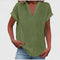 Women's Comfortable V-Neck Blouse in Army Green