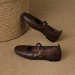 Women's Leather Mary Jane Ballet Flats, photo 7