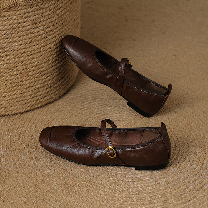 Women's Leather Mary Jane Ballet Flats, photo 7