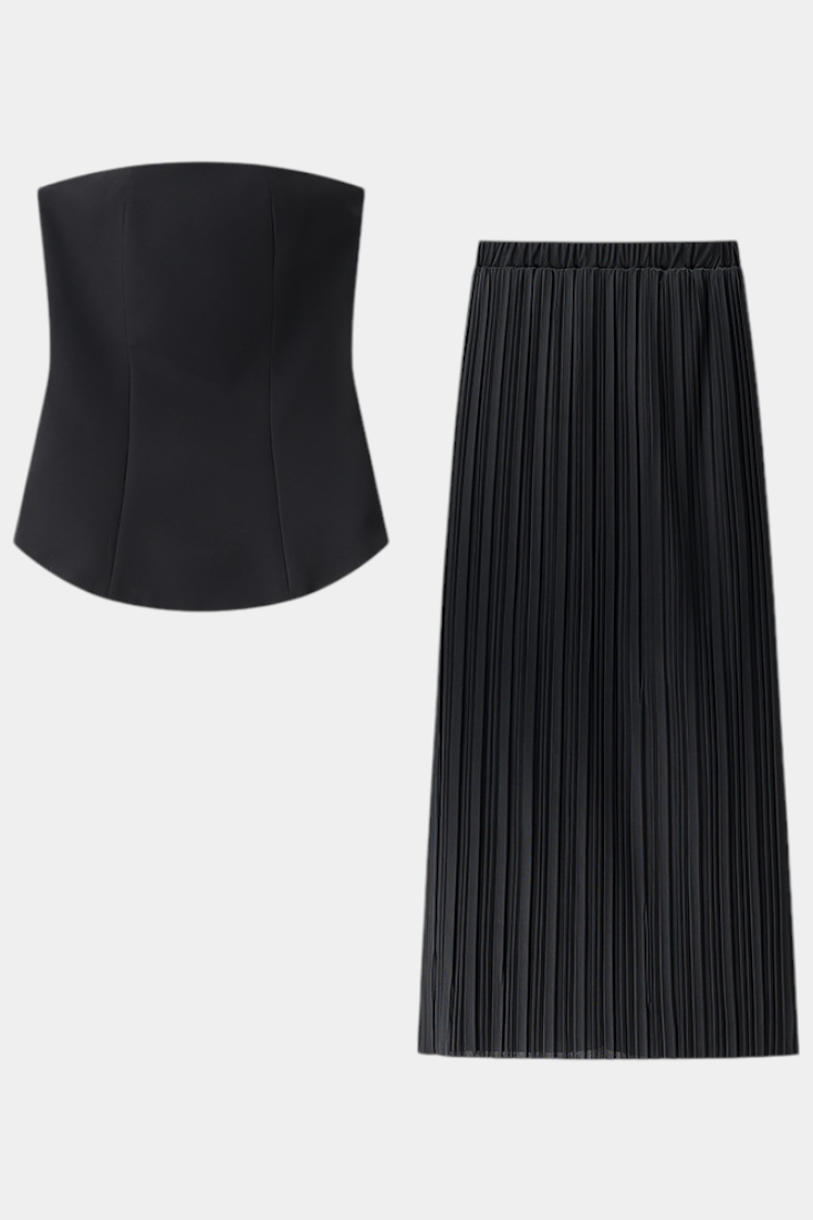 Strapless Bandeau Top with Pleated Skirt Set, photo 7