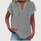 Women's Comfortable V-Neck Blouse in Light Gray