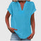 Women's Comfortable V-Neck Blouse in Blue