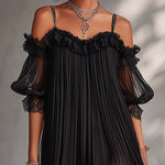 Women's Long Dress in Chiffon with V-Neck, photo 4