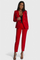 Women's Fitted Blazer with Slim Pants in Red