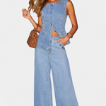 Fitted Sleeveless Jacket & Wide-Leg Jeans, photo 6