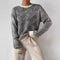 Women's Oversized Wave-Knit Sweater in Black