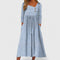 Cleomarie Elegant Midi Dress in Blue