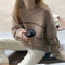 Women's Classic Cable-Knit Sweater in Brown