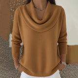 Women's Cowl Neck Sweater in Brown