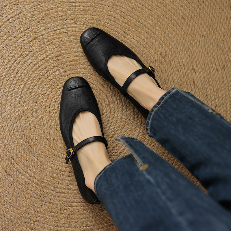 Women's Leather Mary Jane Ballet Flats, photo 16
