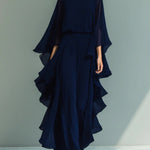 Women's Elegant Flowing Evening Jumpsuit in Navy
