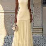 Brela Elegant Maxi Dress in Yellow