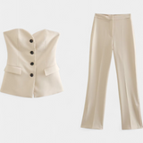 Sleeveless Minimalist Ensemble with Flared Pants, photo 3