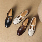 Women's Two-Tone Wingtip T-Strap Shoes, photo 9