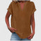 Women's Comfortable V-Neck Blouse in Brown