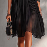 Women's Long Dress in Chiffon with V-Neck, photo 5