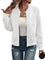 Women's Textured Bomber Jacket in White