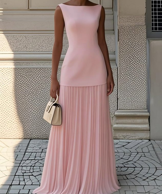Brela Elegant Maxi Dress in Pink