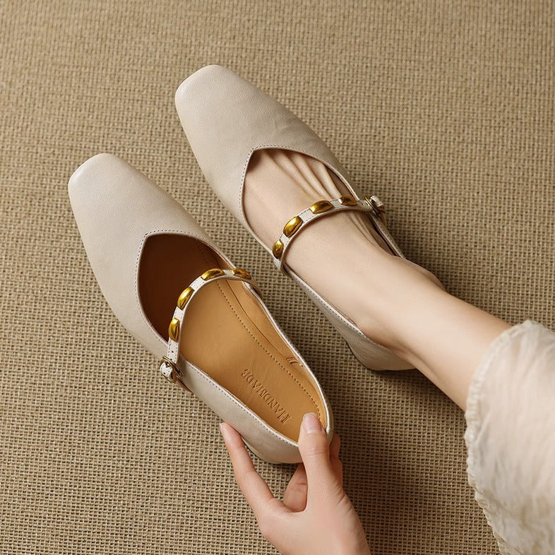 Women's Leather Square-Toe Mary Janes, photo 10