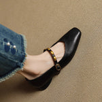 Women's Leather Square-Toe Mary Janes, photo 16