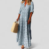 Marcivine Sophisticated Maxi Dress in Light Blue