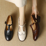 Women's Two-Tone Wingtip T-Strap Shoes, photo 10