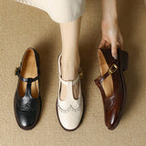 Women's Two-Tone Wingtip T-Strap Shoes, photo 10