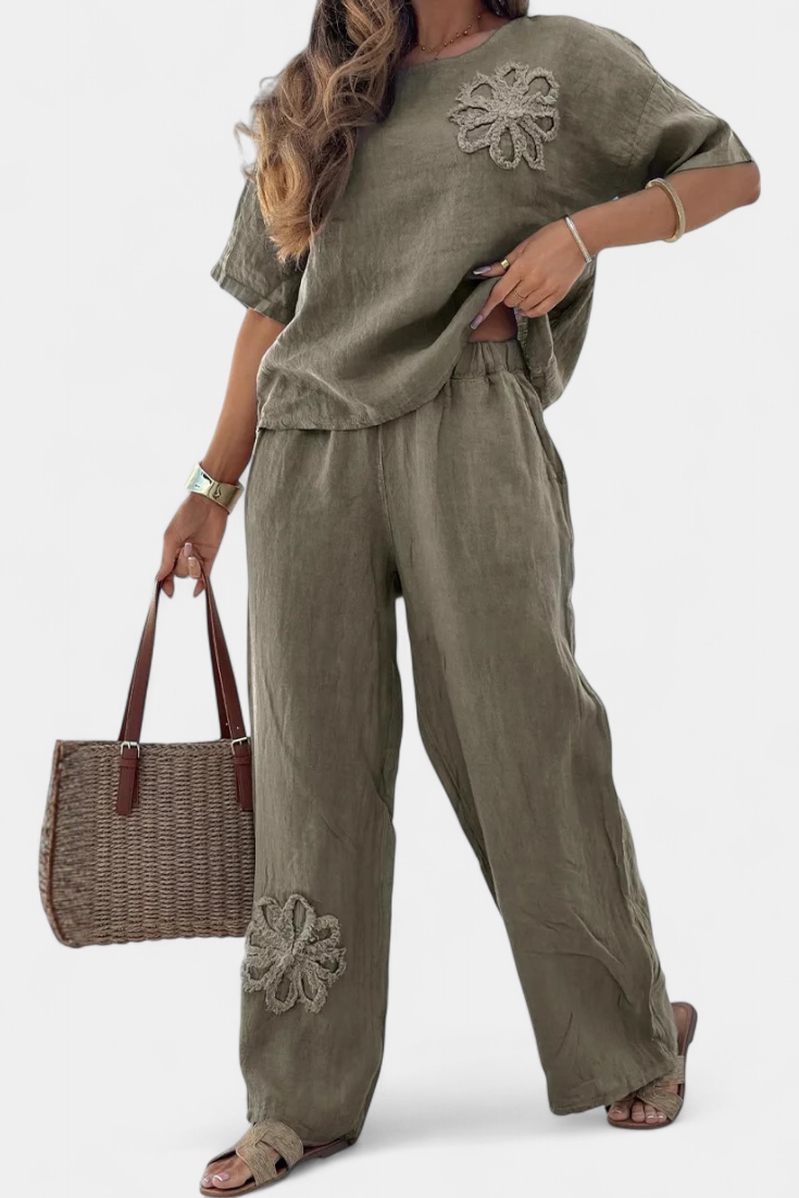 Women's Set – Natalia Casual Collection in Military Green