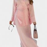 Women's V-Neck Top and Slit Skirt Ensemble, photo 2